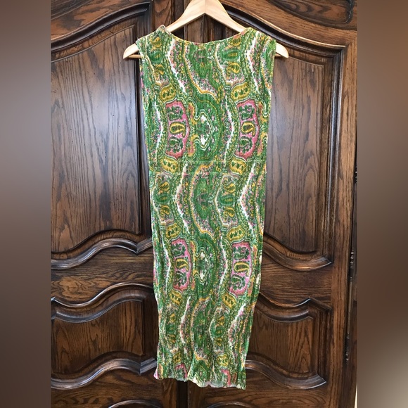 Vintage Paisley 1970’s Sheath Dress Handmade w/ Vogue Pattern 1937 Tag Size 10 - Picture 4 of 5